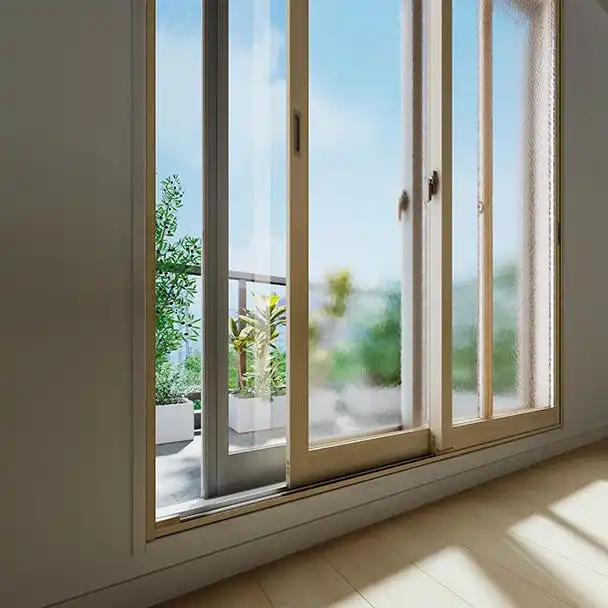 内窓インプラス。既存の窓の内側にもうひとつ窓をつけ窓から逃げる熱を低減させます。